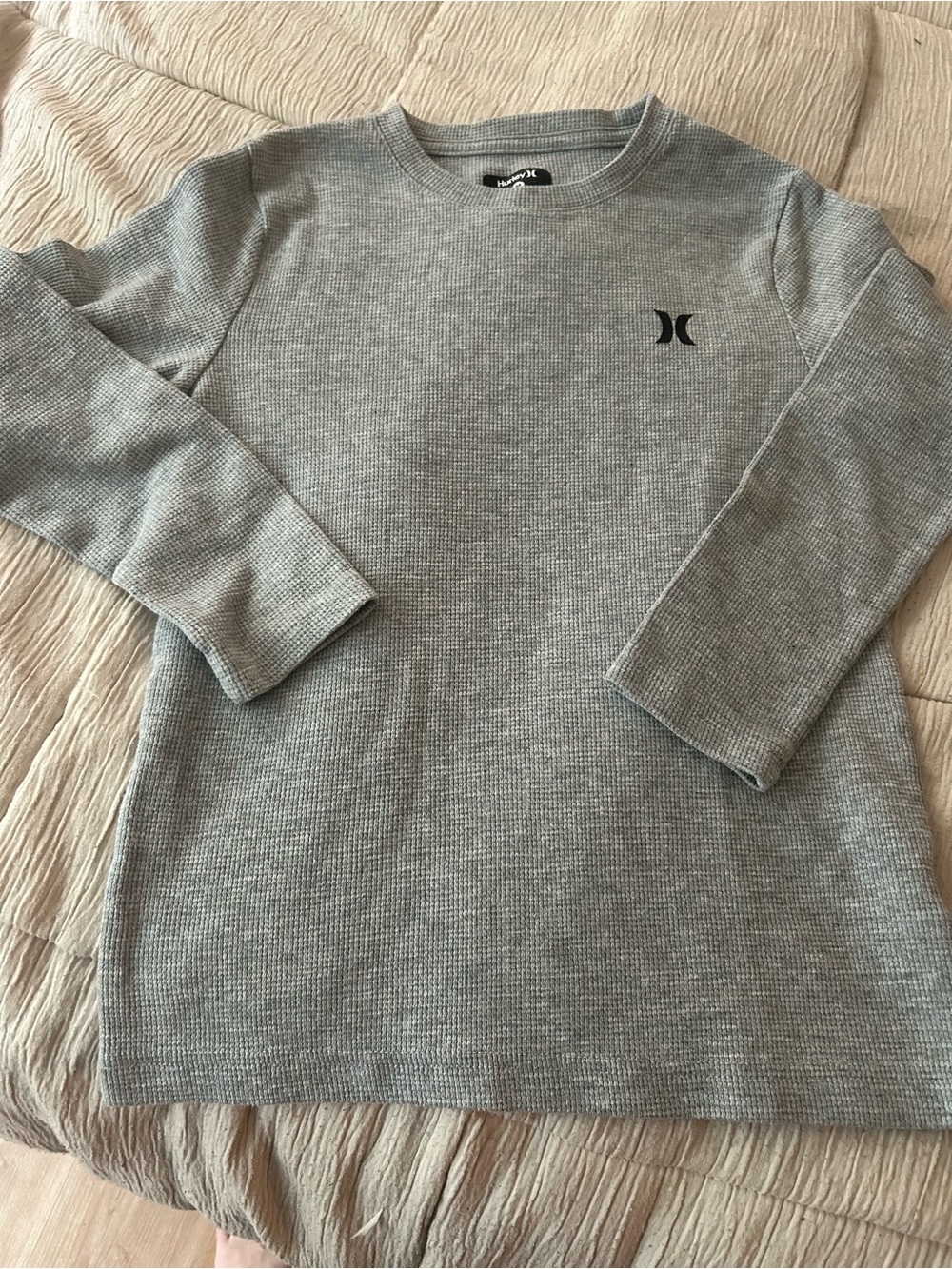 Hurley Kids Heather Gray Long Sleeve Thermal Tee